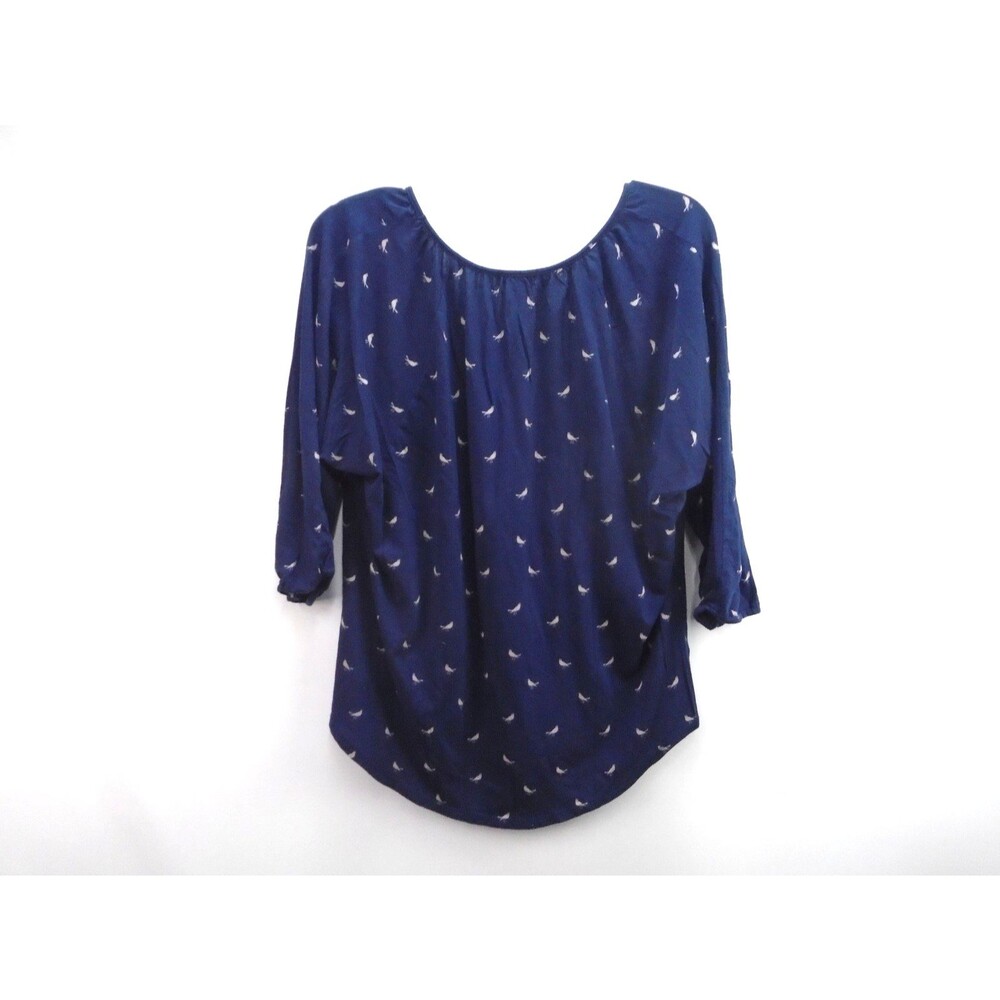 Old Navy Blouse Top Women Size Medium 3/4 Sleeve Regular Fit V-Neck Cotton Blend - Picture 5 of 5